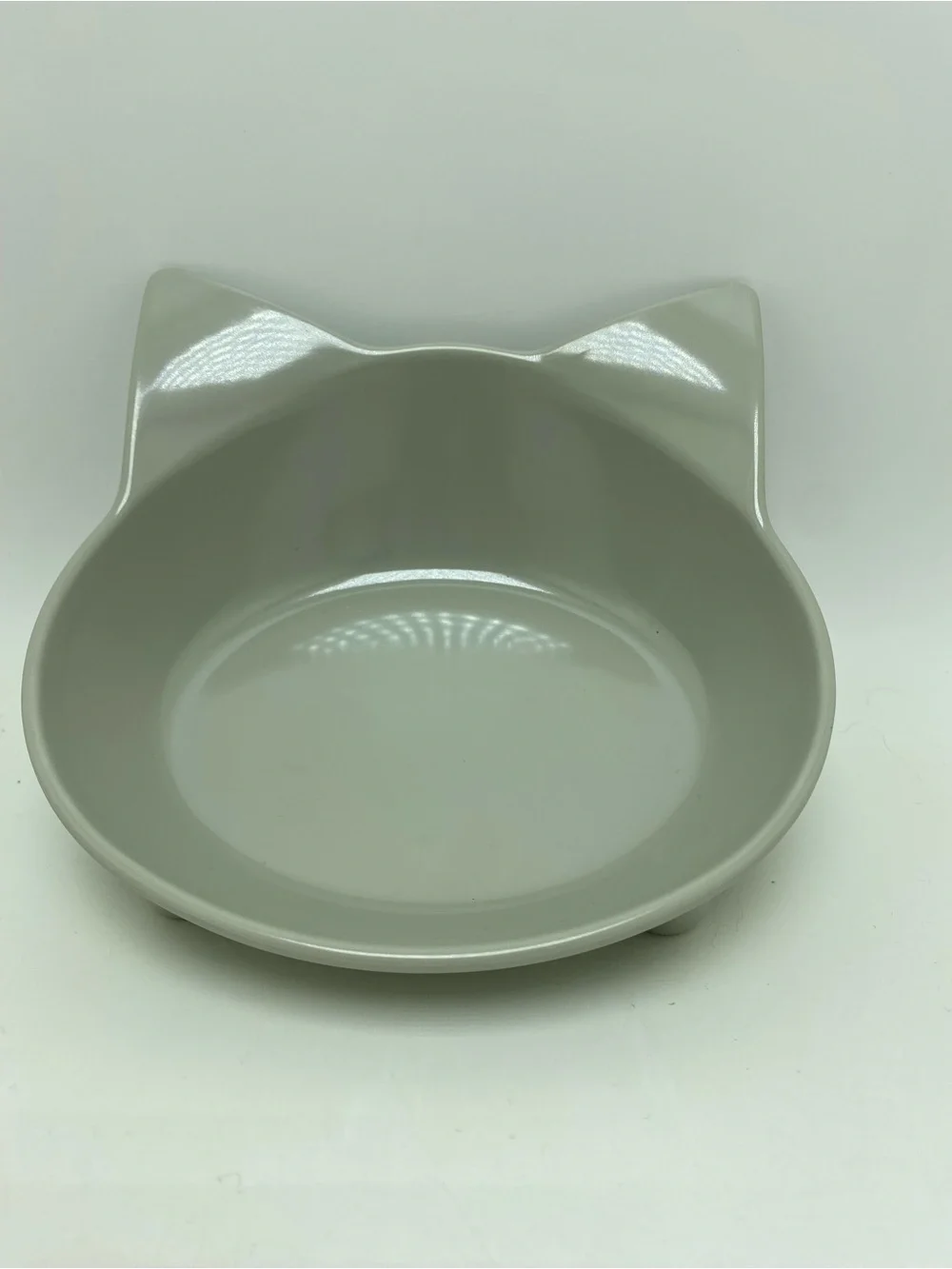 Gray Melamine Elevated Cat Dish